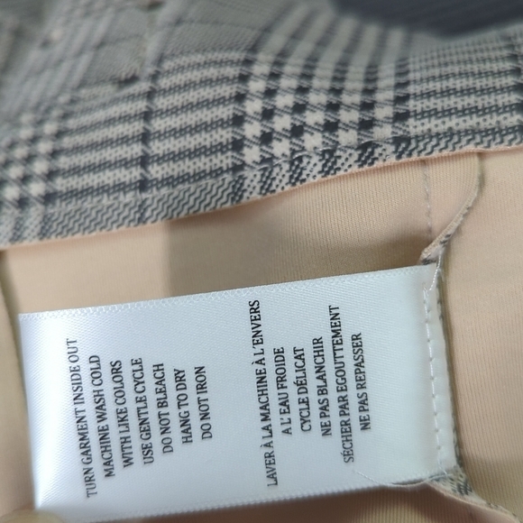 Blank NYC Plaid Double Breasted Moto Jacket Cream Gray M fall streetwear casual - Picture 11 of 12